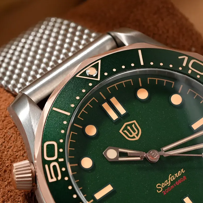 Pagani Design Seamaster Green Dial Mesh Men's Watch- PD-1685